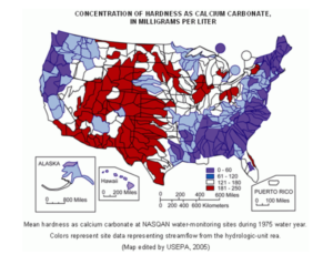 Map of US Water Hardness